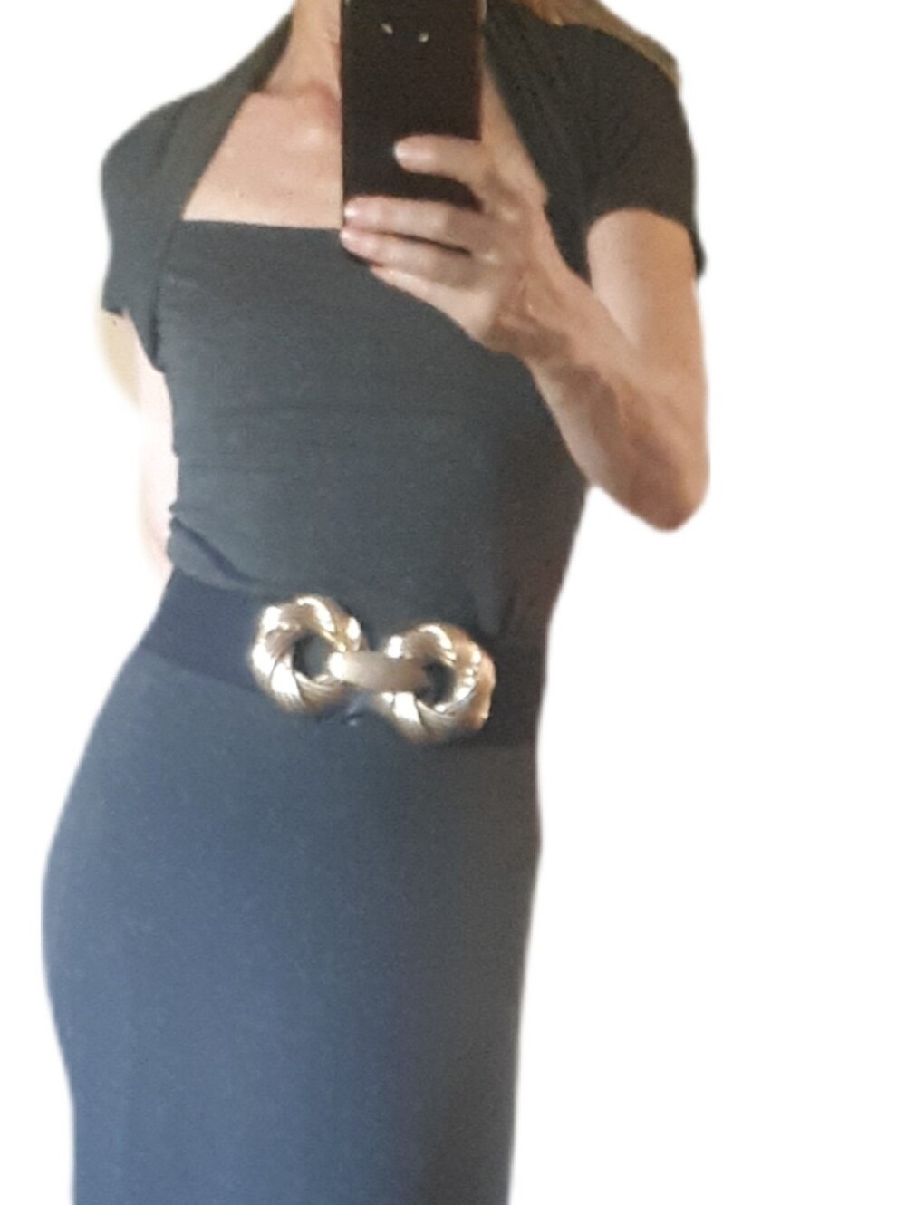 Zara Black Square Neck Top